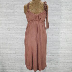TO THE MAX Dress Halter Cape Back Boho Bow Summer Casual Rose Rayon Medium